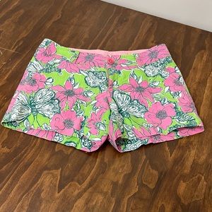 Lilly Pulitzer Bloomin Cocoonin Callahan Short size 4 pink/green